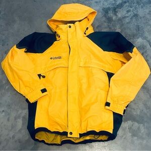 Columbia Core Interchange Yellow Black Fleece Jacket Coat M Mens's